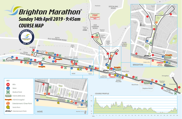 Map of Brighton Marathon
